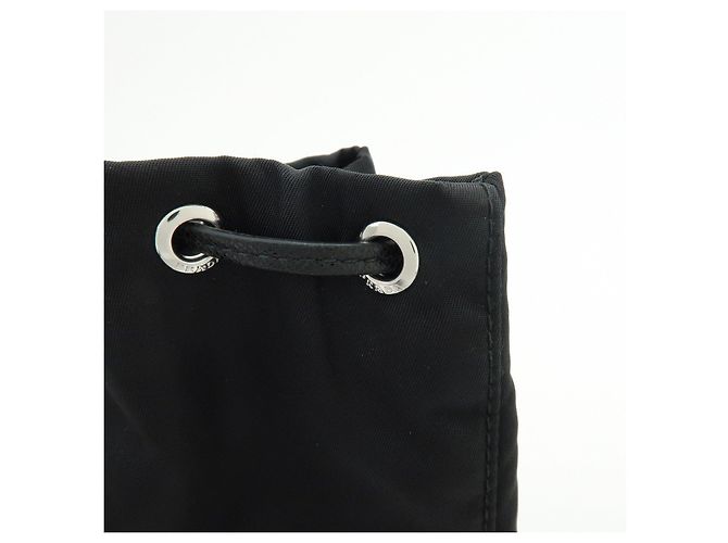 PRADA Borsa Pouch in Nylon e Pelle Saffiano con Logo Triangolare Nero 1NS369 - vista 14