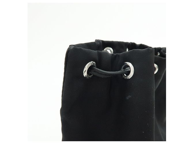 PRADA Borsa Pouch in Nylon e Pelle Saffiano con Logo Triangolare Nero 1NS369 - vista 15