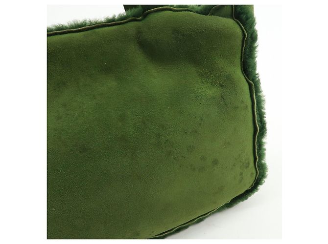 Borsa Tote CHANEL in Suede Mouton Verde - vista 18