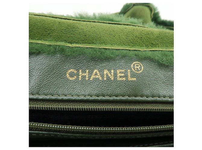 Borsa Tote CHANEL in Suede Mouton Verde - vista 22