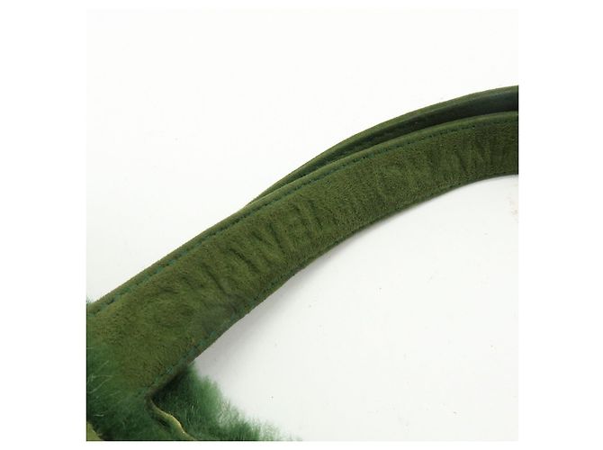 Borsa Tote CHANEL in Suede Mouton Verde - vista 7