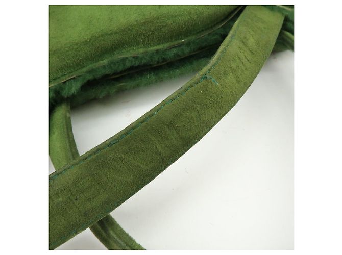 Borsa Tote CHANEL in Suede Mouton Verde - vista 8
