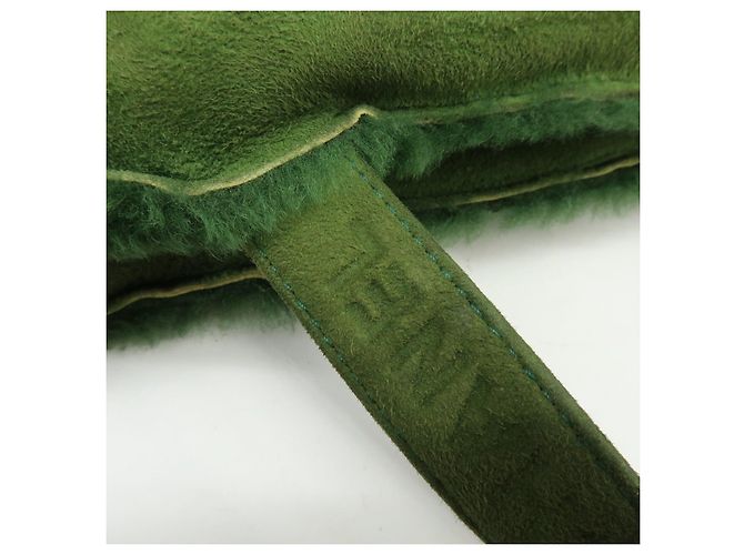 Borsa Tote CHANEL in Suede Mouton Verde - vista 9