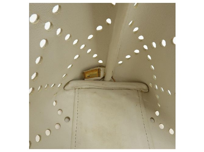 CHANEL COCO Mark Lackleder Schultertasche mit Perforation und Kette Ivory - Ansicht 24