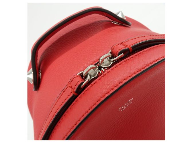 FENDI By the way Leather Mini Backpack Rucksack Studs Red 8BZ038 - view 19