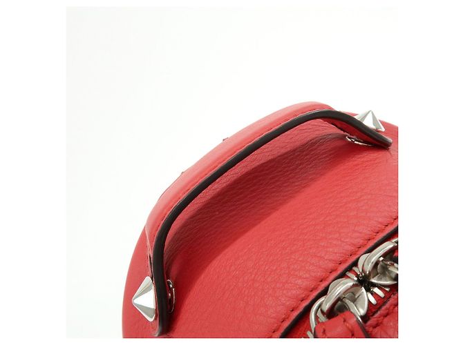 FENDI By the way Leather Mini Backpack Rucksack Studs Red 8BZ038 - view 6