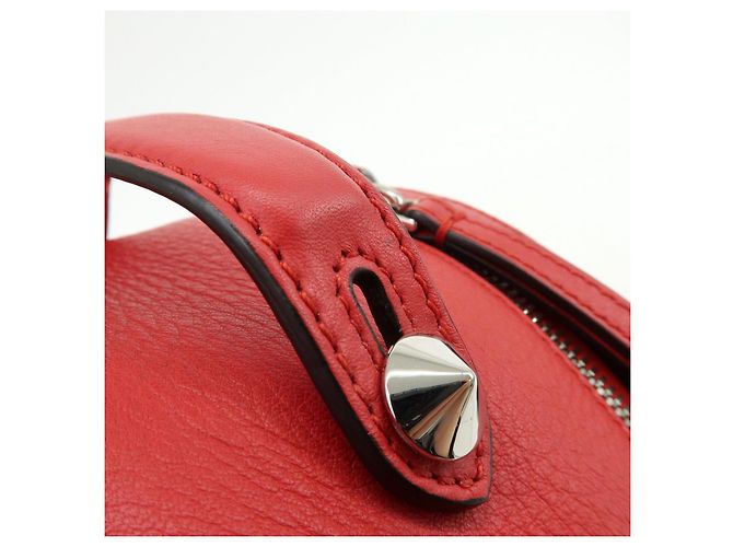 FENDI By the way Leather Mini Backpack Rucksack Studs Red 8BZ038 - view 9