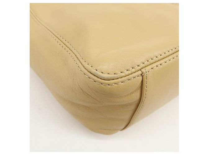 Borsa a tracolla e borsa a mano CHANEL COCO Mark in pelle d'agnello Beige - vista 10