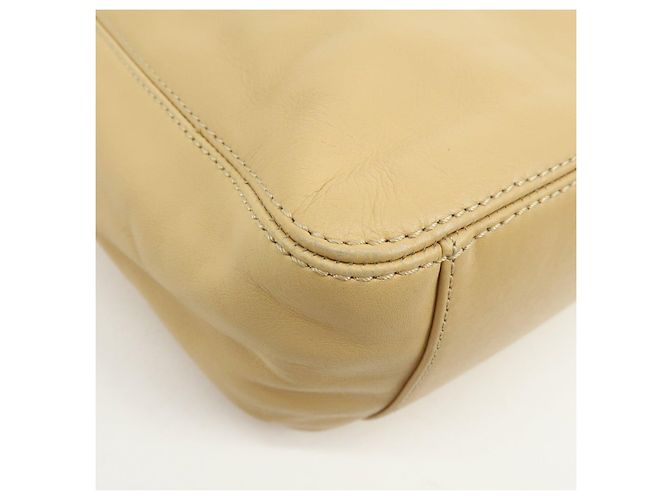 Borsa a tracolla e borsa a mano CHANEL COCO Mark in pelle d'agnello Beige - vista 12