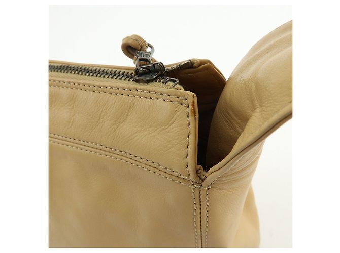 Borsa a tracolla e borsa a mano CHANEL COCO Mark in pelle d'agnello Beige - vista 14