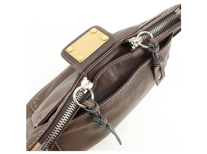 Chloé Borsa a tracolla e borsa a mano Chloe Paddington in pelle Marrone Scuro - vista 19