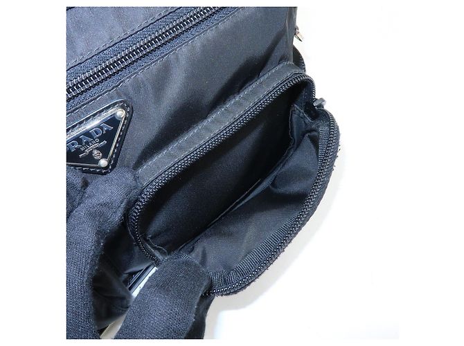 Borsello da vita PRADA in nylon e pelle con logo triangolare Nero BM0008 - vista 14