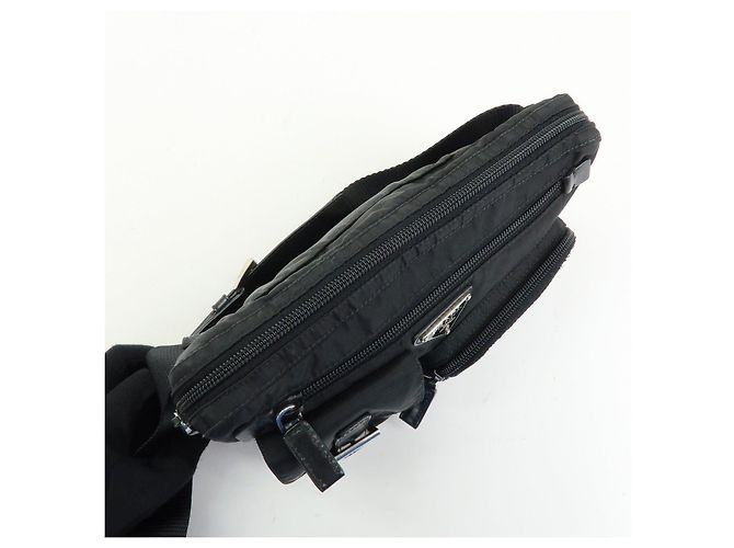 Borsello da vita PRADA in nylon e pelle con logo triangolare Nero BM0008 - vista 16