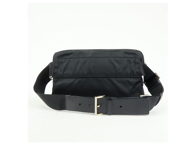 Borsello da vita PRADA in nylon e pelle con logo triangolare Nero BM0008 - vista 2