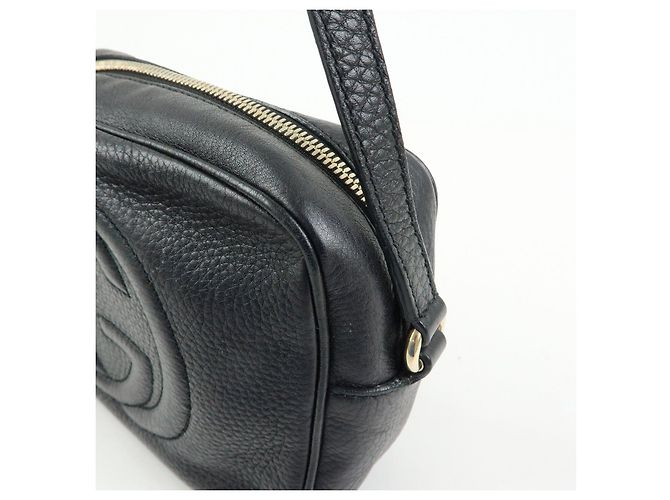 GUCCI Borsa a tracolla in pelle Interlocking G SOHO con frange Nero 308364 - vista 14