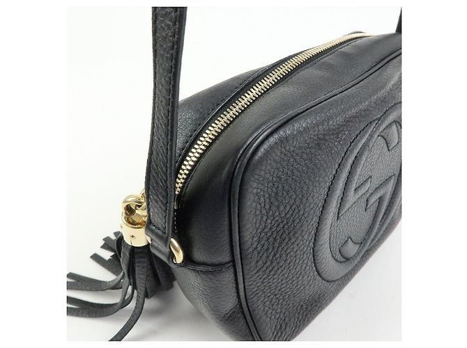 GUCCI Borsa a tracolla in pelle Interlocking G SOHO con frange Nero 308364 - vista 15