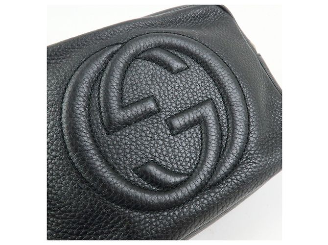 GUCCI Borsa a tracolla in pelle Interlocking G SOHO con frange Nero 308364 - vista 16