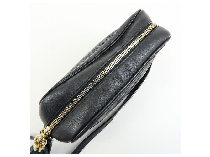 GUCCI Borsa a tracolla in pelle Interlocking G SOHO con frange Nero 308364 - vista 17