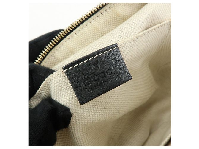 GUCCI Borsa a tracolla in pelle Interlocking G SOHO con frange Nero 308364 - vista 23