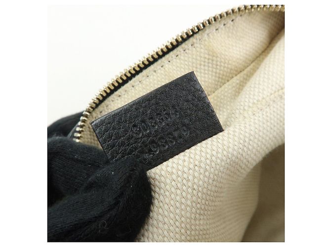 GUCCI Borsa a tracolla in pelle Interlocking G SOHO con frange Nero 308364 - vista 24
