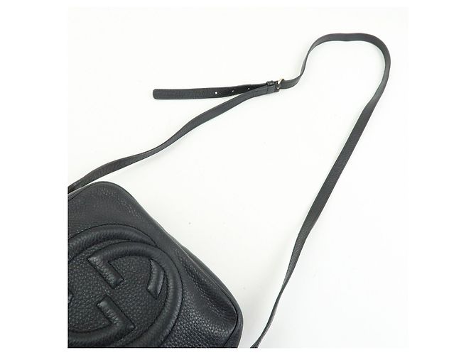 GUCCI Borsa a tracolla in pelle Interlocking G SOHO con frange Nero 308364 - vista 6