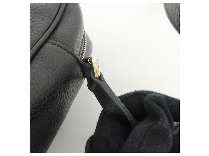 GUCCI Borsa a tracolla in pelle Interlocking G SOHO con frange Nero 308364 - vista 7
