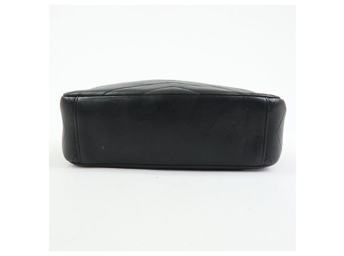Borsa a tracolla CHANEL Chevron in pelle di vitello nera - vista 5
