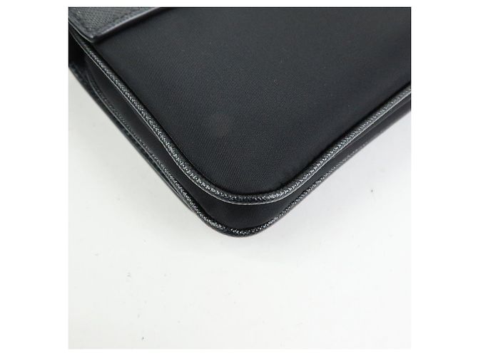 Borsa a tracolla e spalla PRADA Logo Saffiano Nylon Leather Chain Nera - vista 11