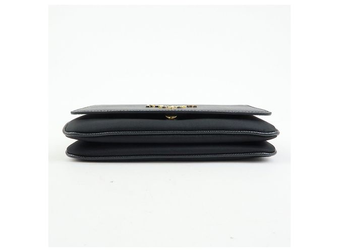 Borsa a tracolla e spalla PRADA Logo Saffiano Nylon Leather Chain Nera - vista 5