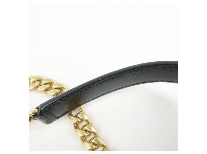Borsa a tracolla e spalla PRADA Logo Saffiano Nylon Leather Chain Nera - vista 8