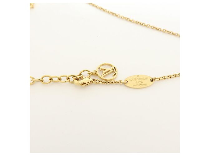 Louis Vuitton Luckygram Collana con Strass Placcata Oro Gold M62804 - vista 5