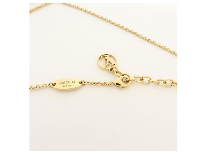 Louis Vuitton Luckygram Collana con Strass Placcata Oro Gold M62804 - vista 6