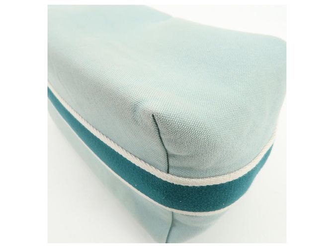 Hermès HERMES Bride A Brac GM Borsa e Pochette in Tela e Pelle Azzurro - vista 11