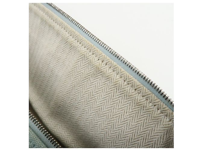 Hermès HERMES Bride A Brac GM Borsa e Pochette in Tela e Pelle Azzurro - vista 21