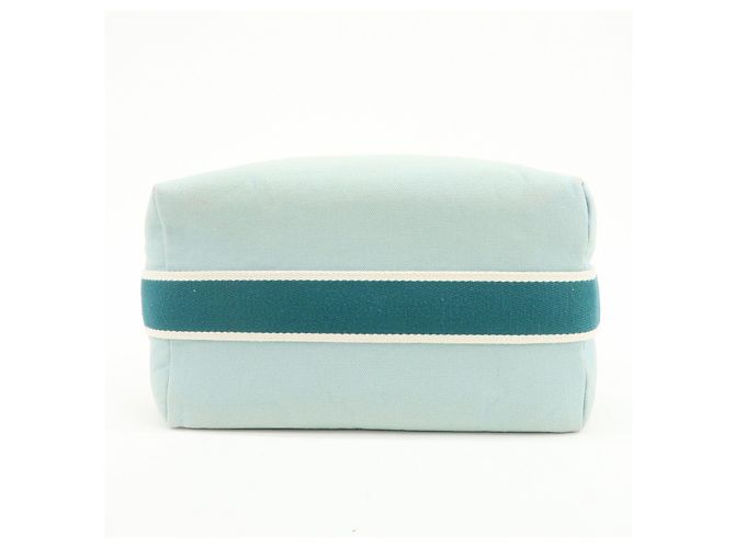 Hermès HERMES Bride A Brac GM Borsa e Pochette in Tela e Pelle Azzurro - vista 5