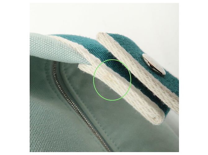 Hermès HERMES Bride A Brac GM Borsa e Pochette in Tela e Pelle Azzurro - vista 6