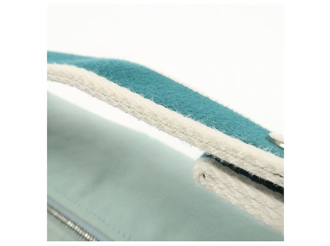 Hermès HERMES Bride A Brac GM Borsa e Pochette in Tela e Pelle Azzurro - vista 7