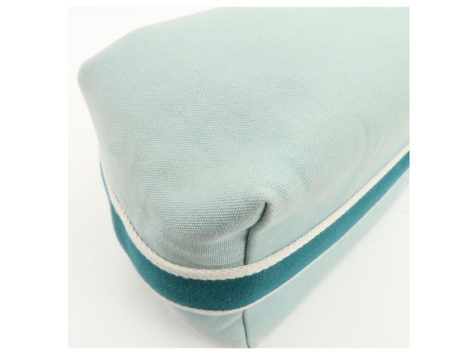 Hermès HERMES Bride A Brac GM Borsa e Pochette in Tela e Pelle Azzurro - vista 8