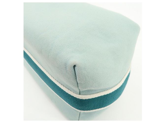 Hermès HERMES Bride A Brac GM Borsa e Pochette in Tela e Pelle Azzurro - vista 9