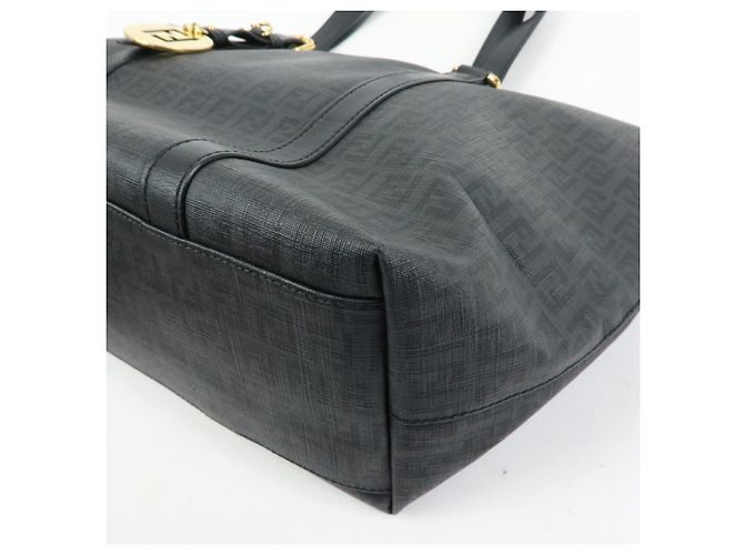 FENDI Borsa Tote e Borsa a Tracolla Zucchino in PVC e Pelle Nera 8BH215 - vista 10
