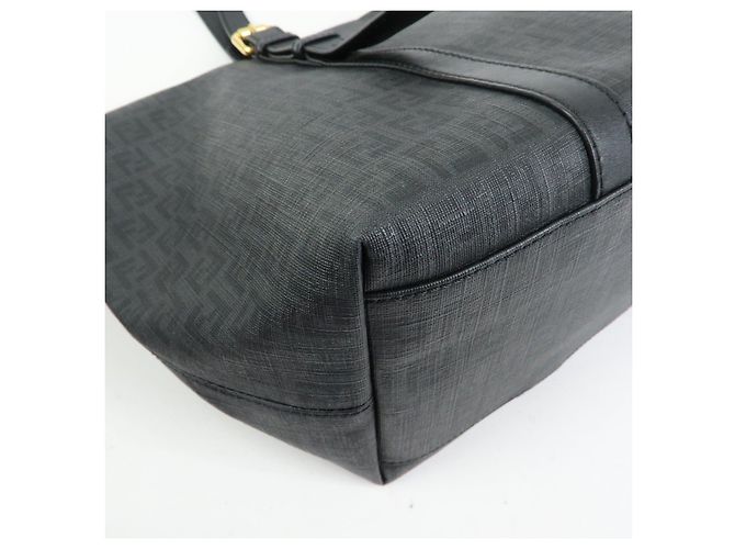 FENDI Borsa Tote e Borsa a Tracolla Zucchino in PVC e Pelle Nera 8BH215 - vista 11