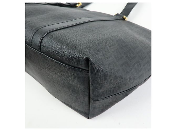 FENDI Borsa Tote e Borsa a Tracolla Zucchino in PVC e Pelle Nera 8BH215 - vista 12