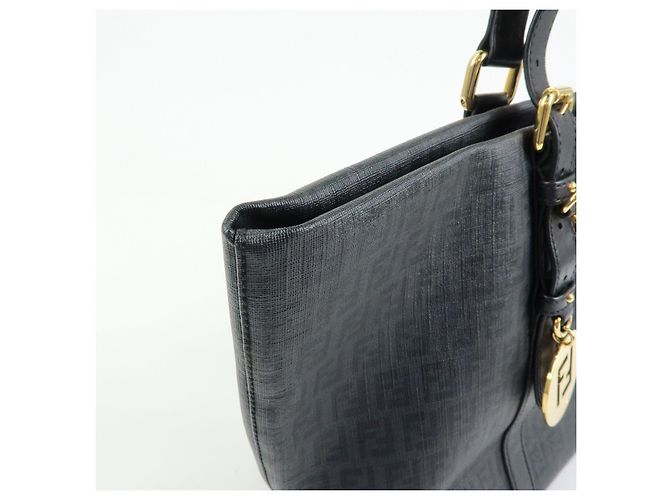 FENDI Borsa Tote e Borsa a Tracolla Zucchino in PVC e Pelle Nera 8BH215 - vista 14