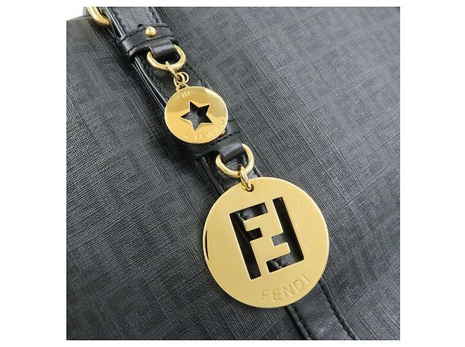 FENDI Borsa Tote e Borsa a Tracolla Zucchino in PVC e Pelle Nera 8BH215 - vista 15