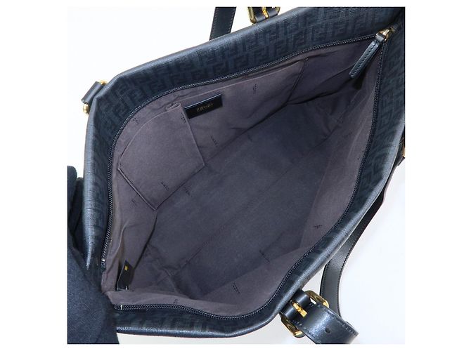 FENDI Borsa Tote e Borsa a Tracolla Zucchino in PVC e Pelle Nera 8BH215 - vista 18