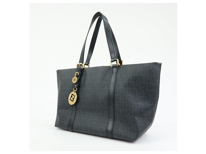 FENDI Borsa Tote e Borsa a Tracolla Zucchino in PVC e Pelle Nera 8BH215 - vista 3