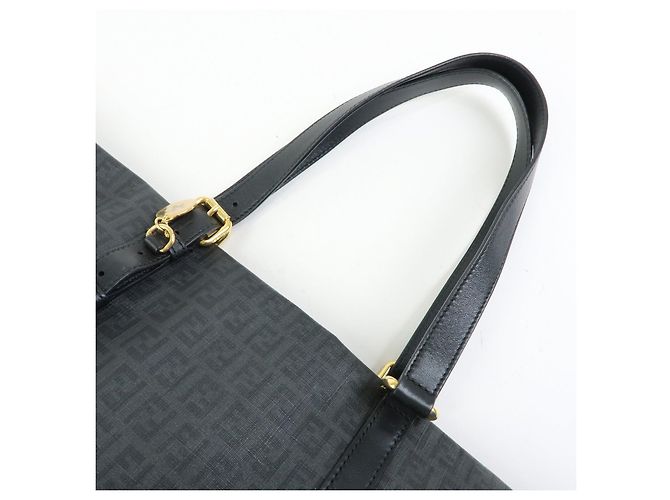 FENDI Borsa Tote e Borsa a Tracolla Zucchino in PVC e Pelle Nera 8BH215 - vista 6