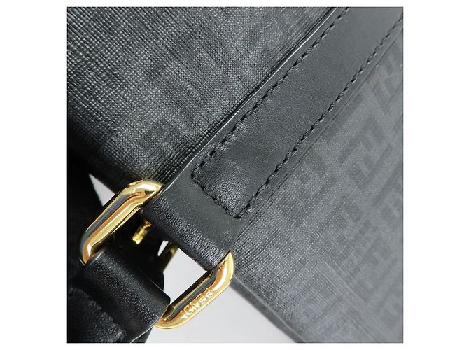 FENDI Borsa Tote e Borsa a Tracolla Zucchino in PVC e Pelle Nera 8BH215 - vista 7
