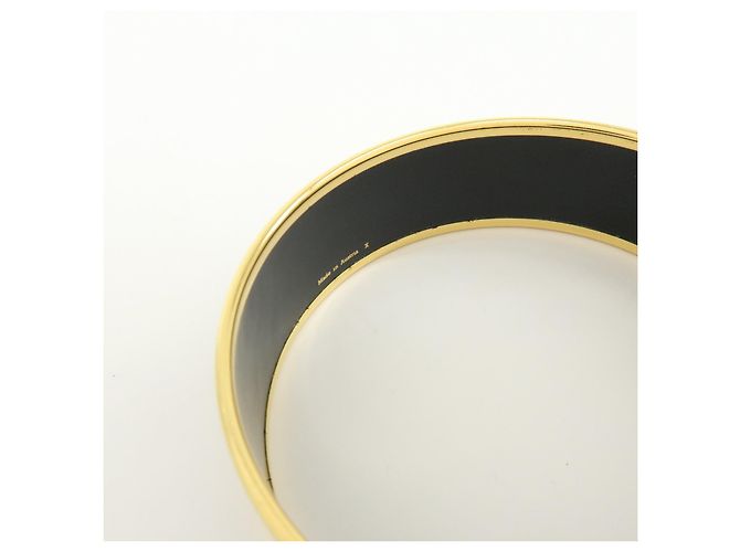 Hermès HERMES Email GM Bracciale Rigido Placcato Oro Carriage Azzurro Bianco - vista 7