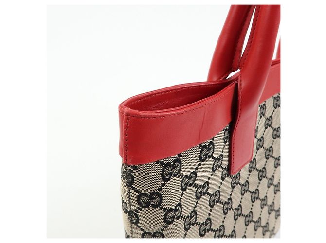 Borsa Tote GUCCI GG Canvas Leather Beige Rosso 002・1119 - vista 15